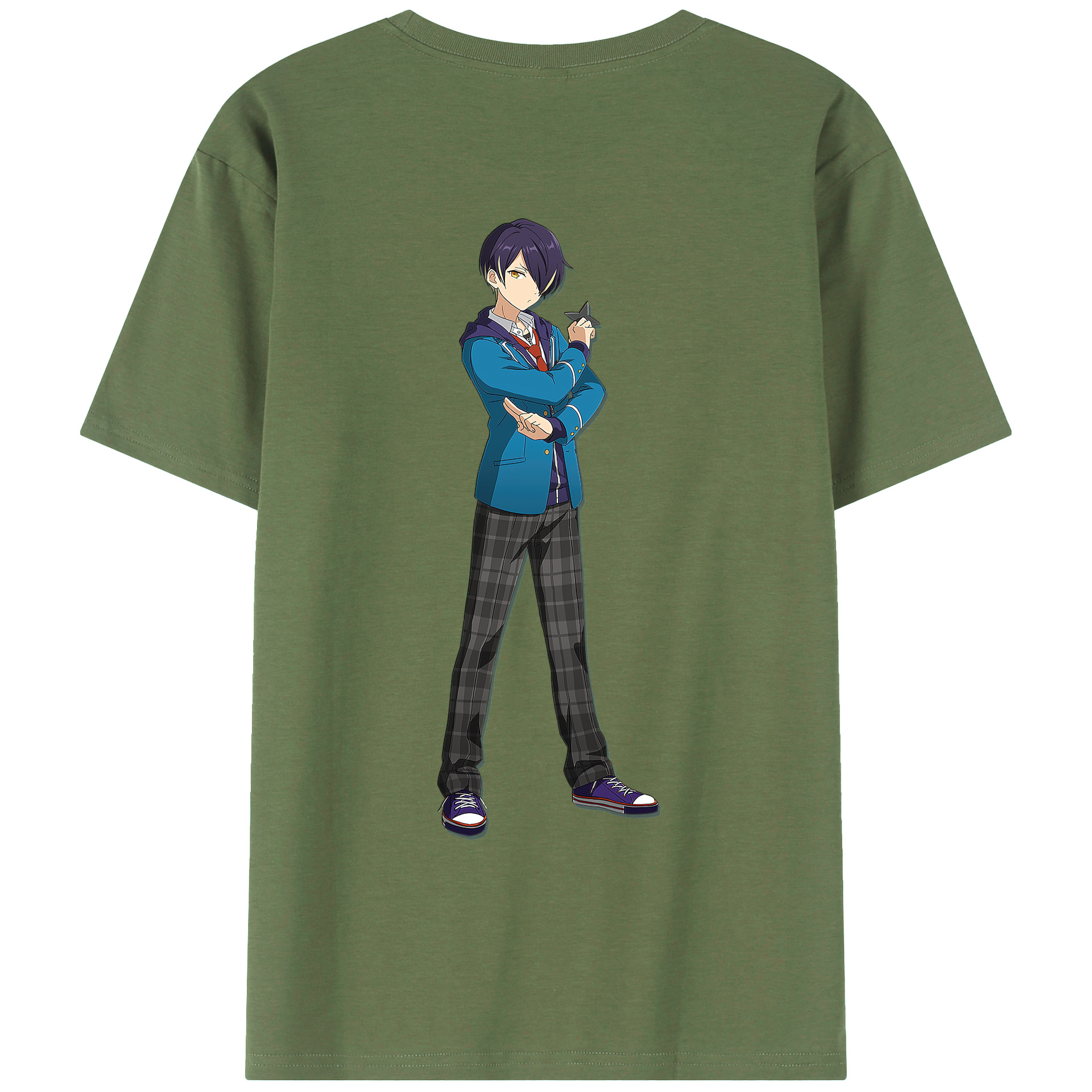 （画像用） あんさんぶるスターズ! Ensemble Stars 綿100％ メンズ半袖Tシャツ（バックプリント） 通気性